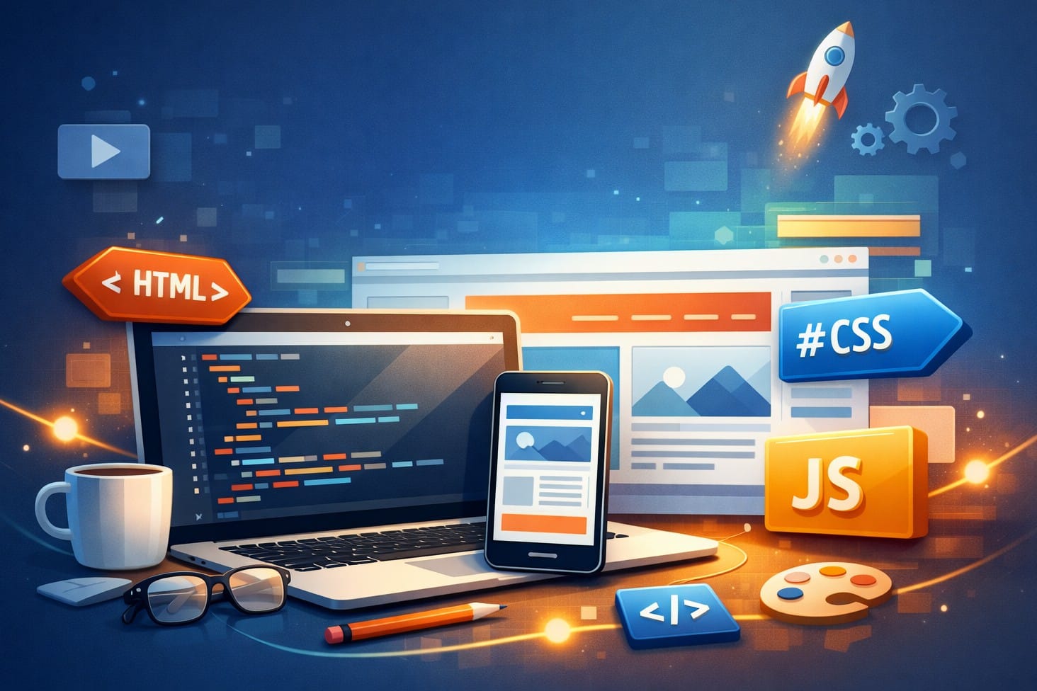 Read more about the article How to Build Your First Website Using HTML, CSS, and JavaScript