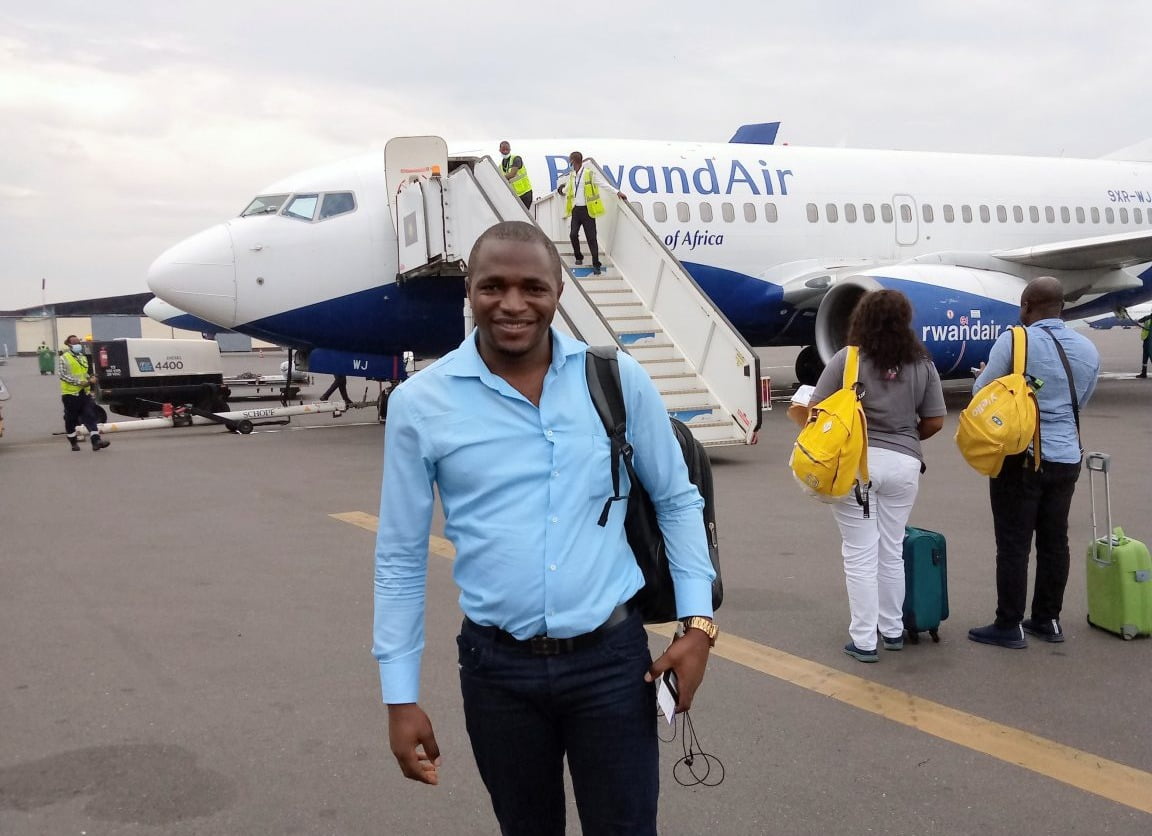 Njofie Wilson at Kigali Airport