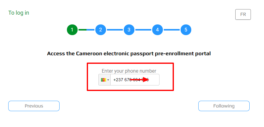 enter phone number how to apply online cameroon passport 1
